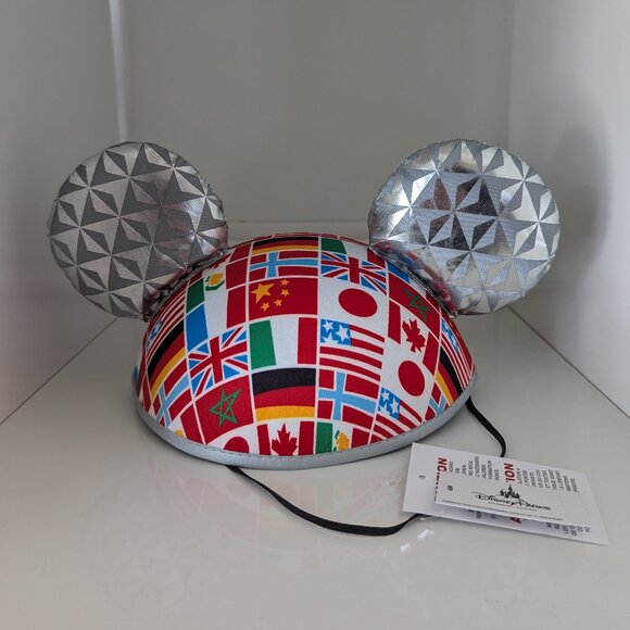 Mickey Mouse Ears Hat - Disney EPCOT World Showcase Country Flags - Picture 1 of 8